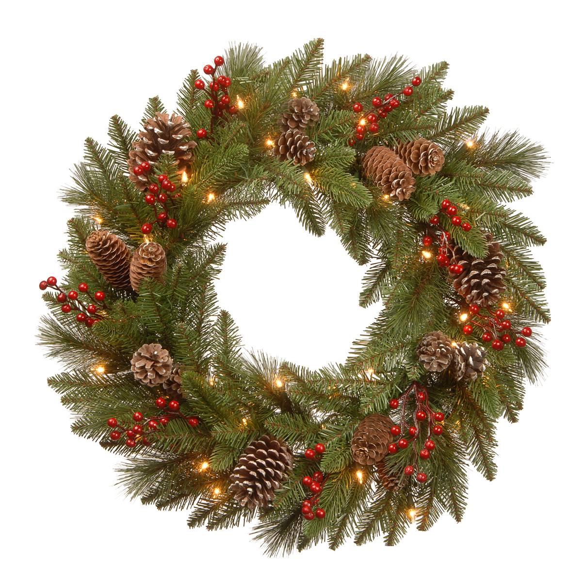 National Tree 24in. Bristle Berry Wreath,Specials : American Fashion Style Bags On Sale