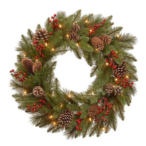 National Tree 24in. Bristle Berry Wreath - image 