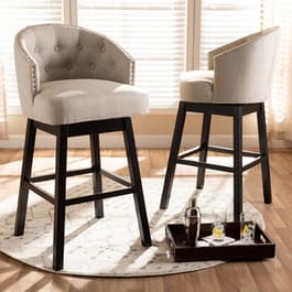 Baxton Studio Theron Swivel Bar Stools - Set of 2