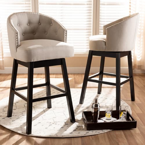 Baxton Studio Theron Swivel Bar Stools - Set of 2 - image 