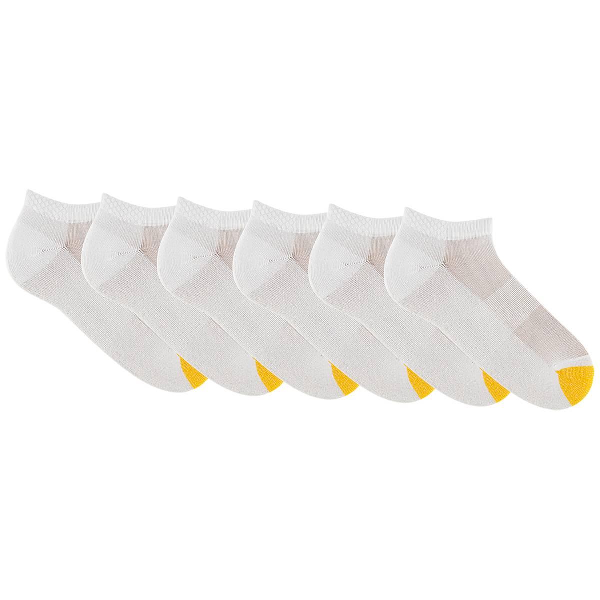 Womens Gold Toe 6Pk Text Half Cush Lc 21.00