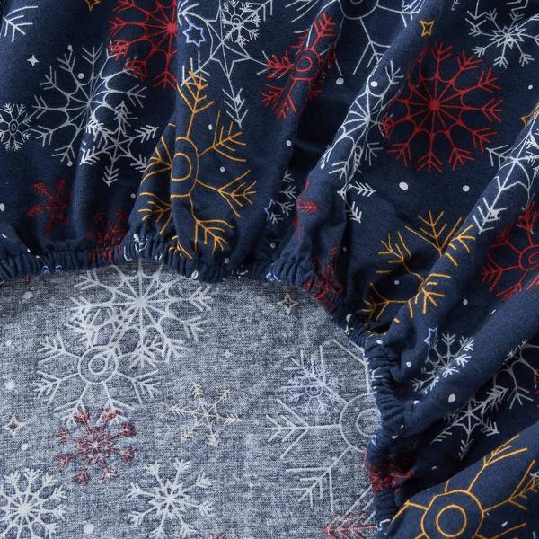 Freshfolds Premium Cotton Flannel New Snowflake 4pc. Sheet Set