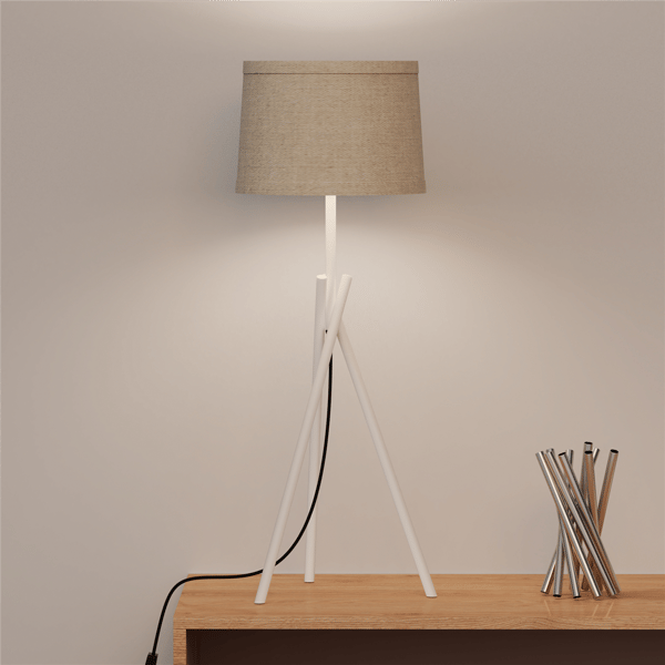 Infibrite 26in. Sleek Crossed Legs Table Lamp with Fabric Shade