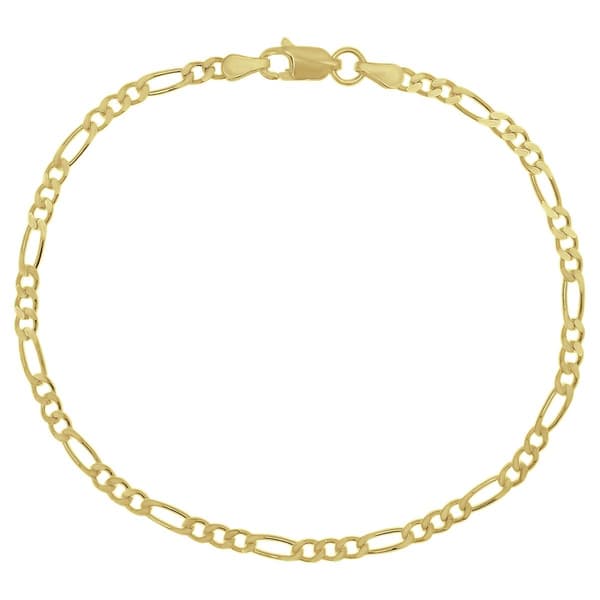 Gianni Argento 7in. Gold over Sterling Figaro Chain Bracelet - image 