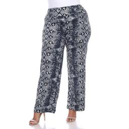 Plus Size White Mark Snakeskin Palazzo Pants