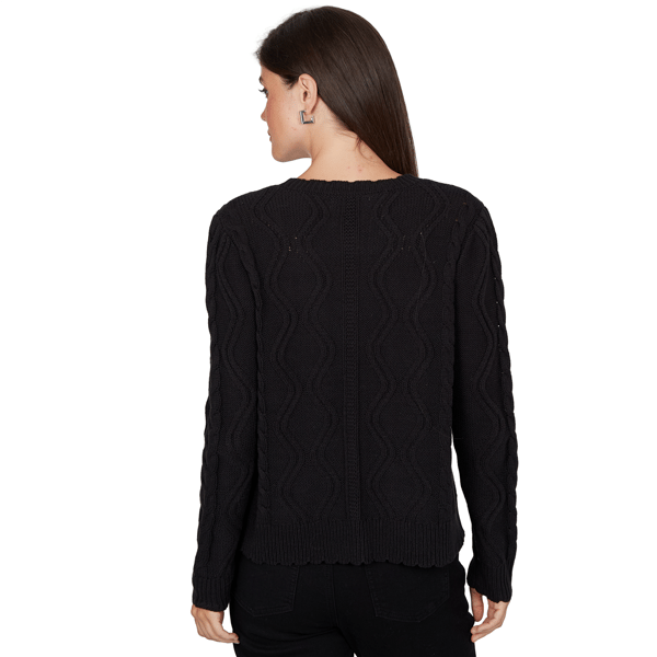 Petite Ruby Rd. Mysterious Romance Rhinestone Heart Cardigan