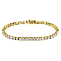 Gold Plated CZ Square Tennis Laydown Tennis Bracelet