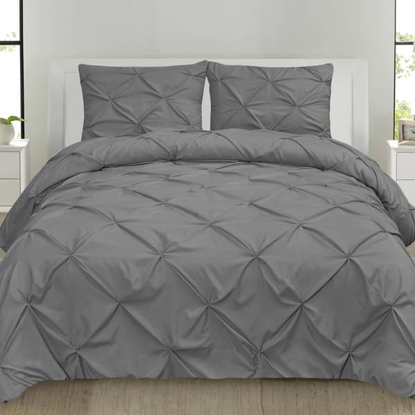 Sweet Home Collection 3pc. Pinch Pleat Pintuck Bedding Set