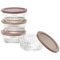 Famous Brand Taupe Ribbed Glass Stack Bowls w/ Lids - Set of 4 - image 1