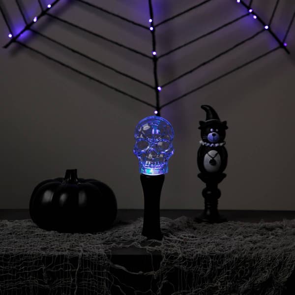 Northlight Seasonal 9in. LED Multi-Function Halloween Skull Light