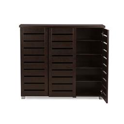 Baxton Studio Adalwin 3-Door Entryway Shoes Storage Cabinet