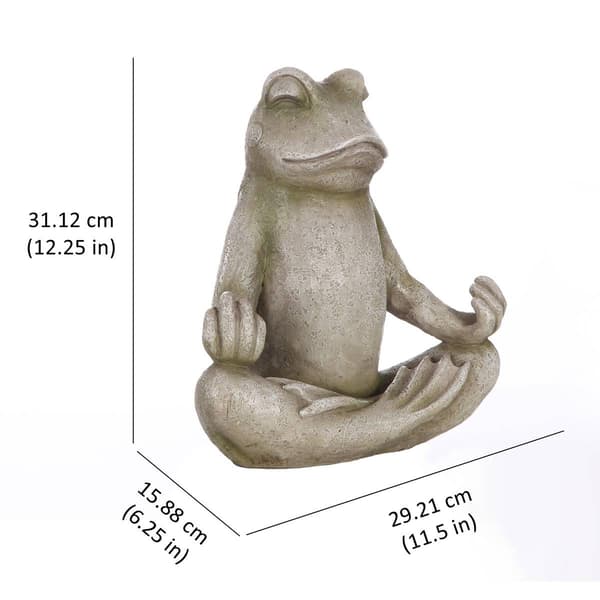 Hi-Line Gift Frog Sitting in Lotus Position Garden Statue