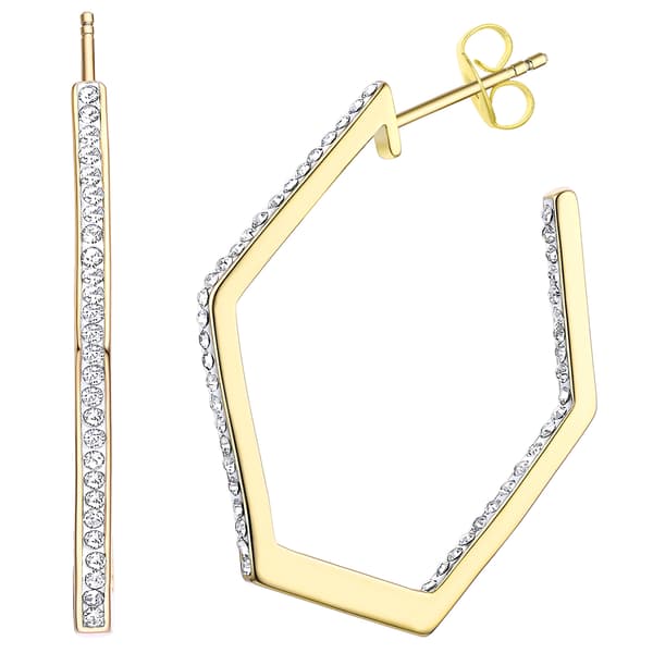 14kt. Gold over Sterling Silver Hexagon Hoop Earrings - image 