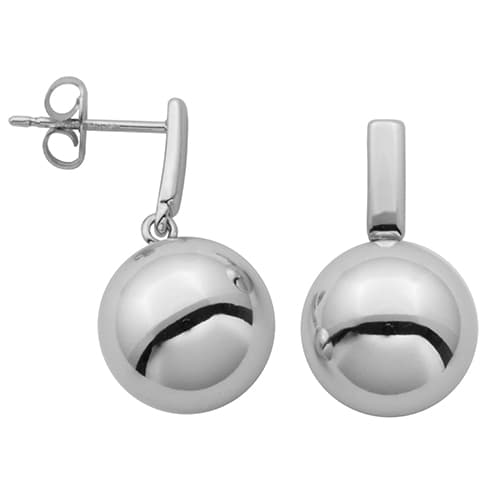 Sterling Silver Bead Mini Drop Earrings - image 