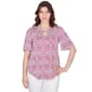 Petite Ruby Rd. Global Luxe Knit Medallion Puff Print Knit Top - image 1