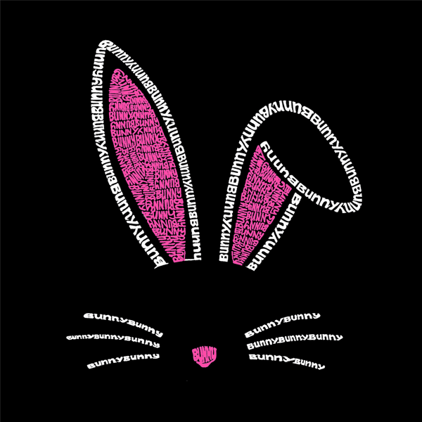Womens LA Pop Art Bunny Ears Word Art V-Neck T-Shirt