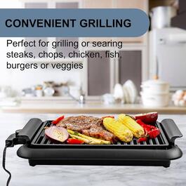 Ovente Electric Indoor Grill w/ 15x10in. Non-Stick Cooking Plate