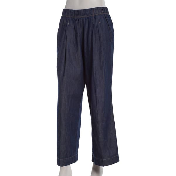 Womens Nautica Pleated Chambray Pull On Casual Pants - image 
