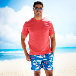 Mens Hawaiian Authentics Post Card Swim Trunks