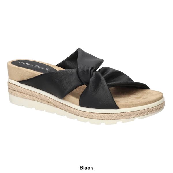 Womens Easy Street Ja Knotted Wedge Slide Sandals