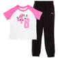 Girls (7-16) Puma(R) 2pc. Short Sleeve Raglan Tee w/ Joggers - image 1