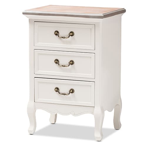 Baxton Studio Capucine 3 Drawer Wood Nightstand