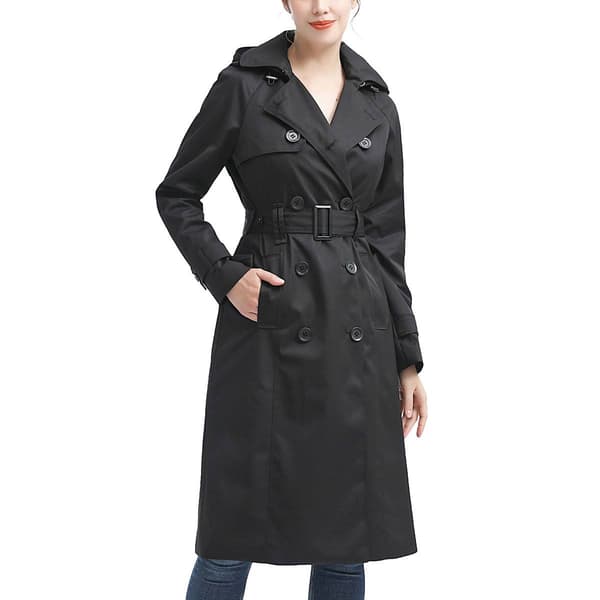 Womens BGSD Waterproof 3/4 Length Hooded Trench Coat - image 