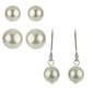 Roman Simulated Cream Pearl Earrings Trio Set - image 1