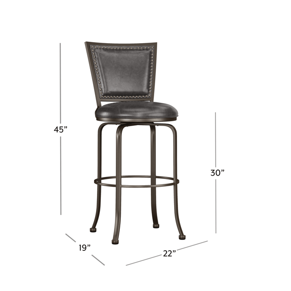 HH2 Home Belle Grove Commercial Grade Bar Height Swivel Stool