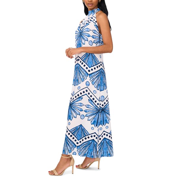 Womens MSK Sleeveless Challis Halter Neck Midi Dress