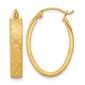 Gold Classics(tm) 14k Satin & Diamond Cut Hoop Earrings - image 1