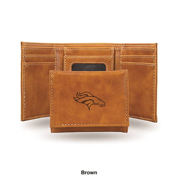 Mens NFL Denver Broncos Faux Leather Trifold Wallet