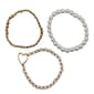 Ashley Gold-Tone 3pc. Heart Acrylic Pearl Beaded Stretch Bracelet - image 1