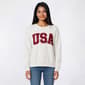Juniors No Comment Fleece Americana Raw Edge Sweatshirt - image 1