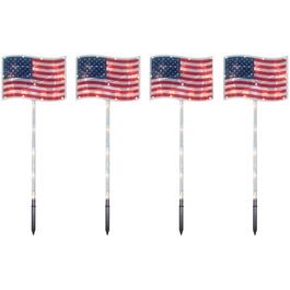 Northlight Seasonal American Flag Lawn Stakes - 4 Count