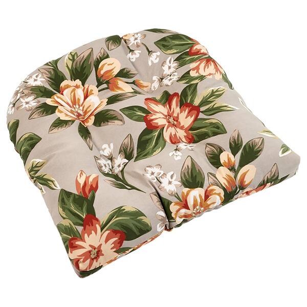 Jordan Manufacturing Floral Wicker Chair Cushion - Grey - image 