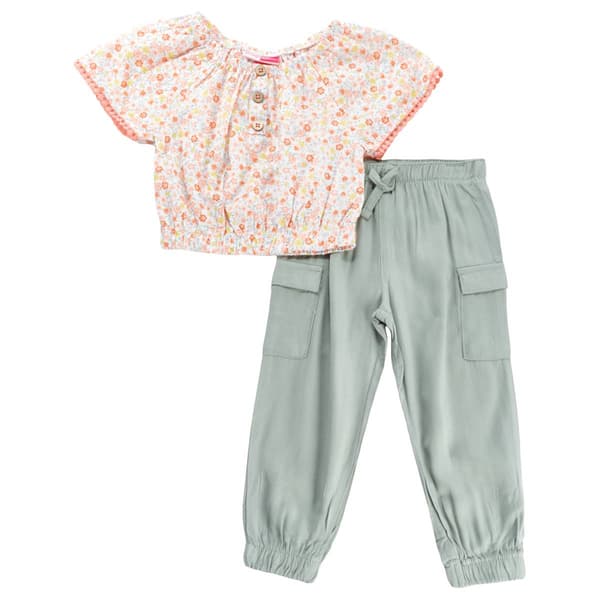 Toddler Girl Penelope Mack LTD(tm) Floral Top & Cargo Joggers Set - image 