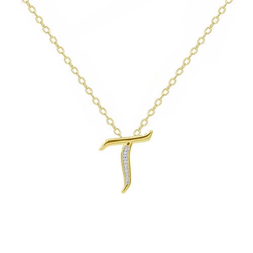 Accents by Gianni Argento Diamond Accent T Initial Necklace - image 