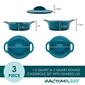 Rachael Ray 3pc. Ceramic Casserole Bakers w/Shared Lid Set-Teal - image 2