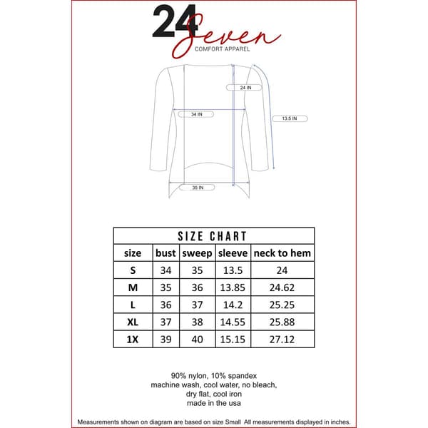 Womens 24/7 Comfort Apparel Long Sleeve Asymmetric Hem Tunic