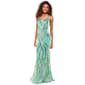 Juniors Crystal Doll Placement Sequin Mermaid Halter Dress - image 1