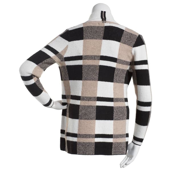 Plus Size 89th & Madison 3-Tone Plaid Cozy Mossy Cardigan