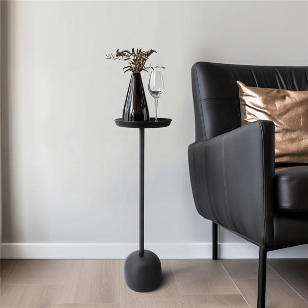 Sagebrook Home 25in. Modern Black Accent Table with Tray Top