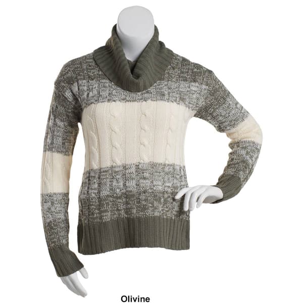 Plus Size Jason Maxwell Long Sleeve Cable Cowl Neck Sweater