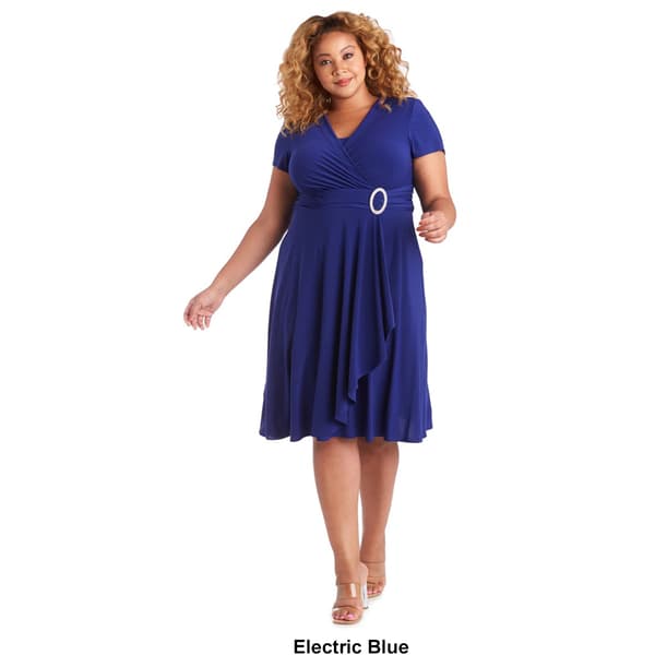 Plus Size R&M Richards Side Drape A-Line Dress