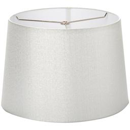 Fangio Lighting White Linen w/Silver Hardback 16in. Drum Shade