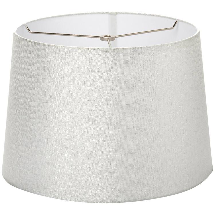 Fangio Lighting White Linen w/Silver Hardback 16in. Drum Shade