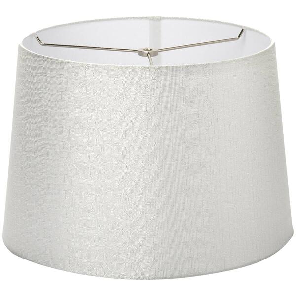 Fangio Lighting White Linen w/Silver Hardback 16in. Drum Shade - image 