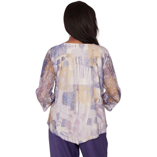 Womens Alfred Dunner Grand Bazaar Stained Glass Mesh Blouse