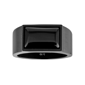 Mens Lynx Black Ion Plated Stainless Steel Ring with Black Agate - image 1